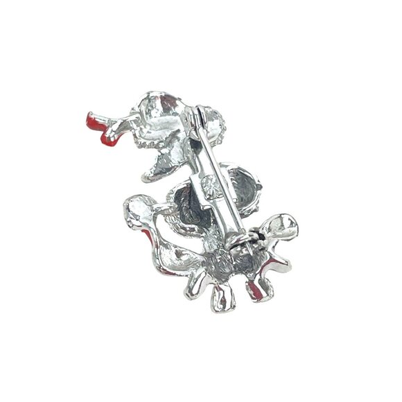 Vintage Silver and Red Poodle Brooch Pin - Picture 4 of 7